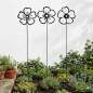 Preview: Modernes Gartenstecker 3er Set Blumen